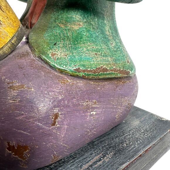 Vintage Asian Thai Hand Carved Wooden Carving Drummer Carving Musician Statue - Picture 10 of 12